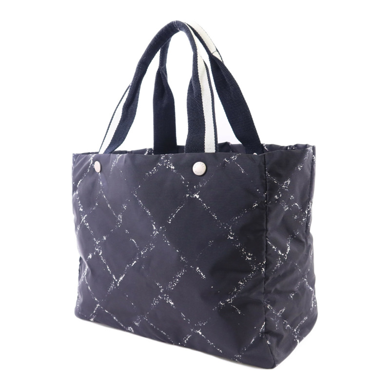 CHANEL 尼龍Trabvel Line Tote Bag銀扣手挽袋-2