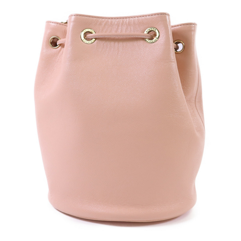 CHANEL 牛皮皮革Rivet Drawstring Bucket金扣肩背袋-1