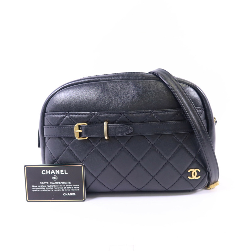 CHANEL 牛皮皮革Shoulder Bag金扣肩背袋-15
