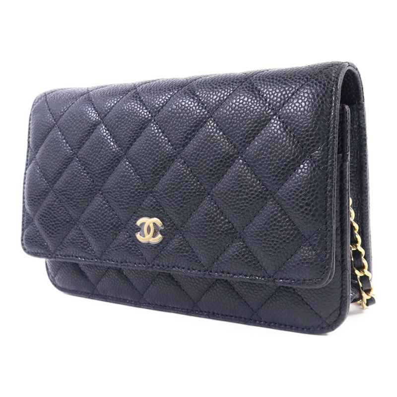 CHANEL 牛皮皮革WOC Wallet On Chain金扣鏈帶肩背袋-2