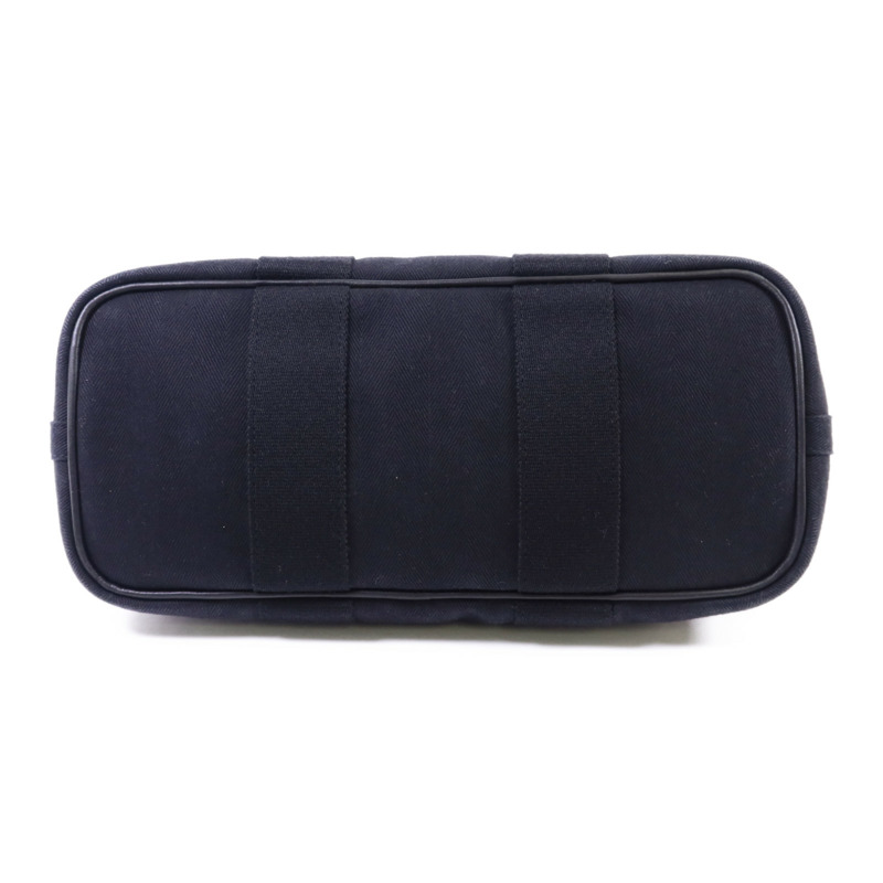 HERMES 帆布Valparaiso PM銀扣手挽袋Noir-3