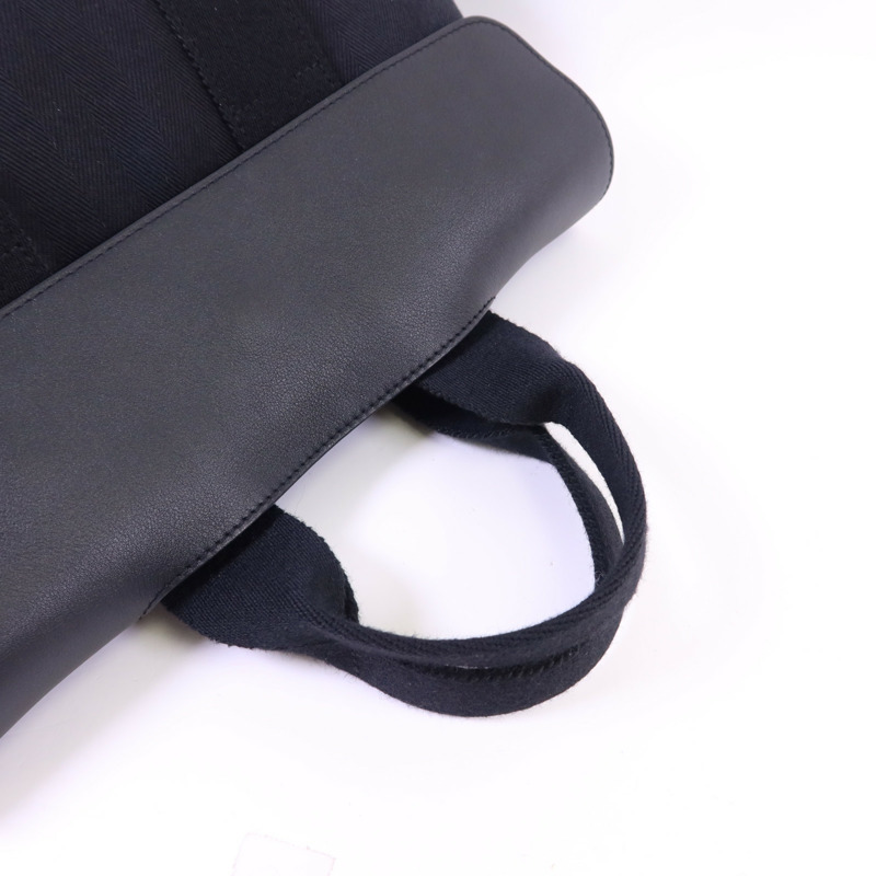 HERMES 帆布Valparaiso PM銀扣手挽袋Noir-4