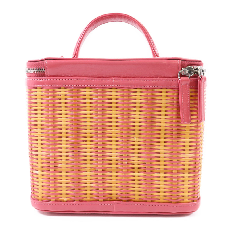 CHANEL 牛皮皮革Wicker Vanity銀扣鏈帶手挽肩背兩用袋-1