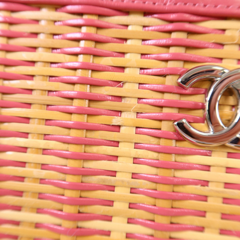 CHANEL 牛皮皮革Wicker Vanity銀扣鏈帶手挽肩背兩用袋-17