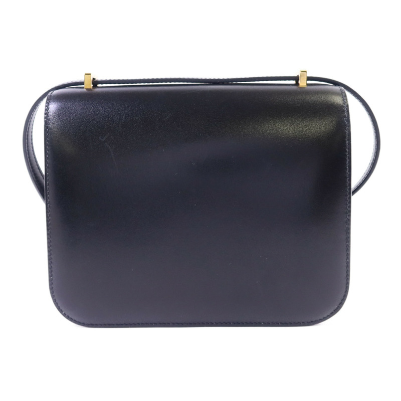 HERMES Box Calf皮革Constance Mini金扣肩背袋Noir-1