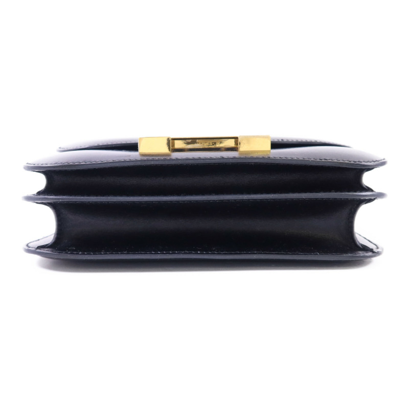 HERMES Box Calf皮革Constance Mini金扣肩背袋Noir-3