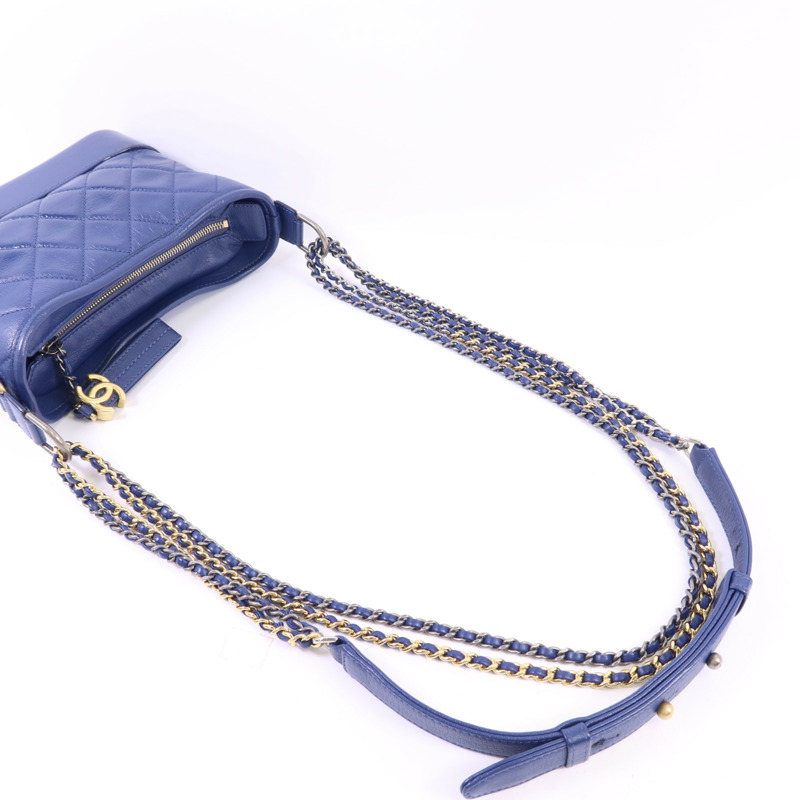 CHANEL 牛皮皮革Gabrielle Small金扣鏈帶肩背袋-4