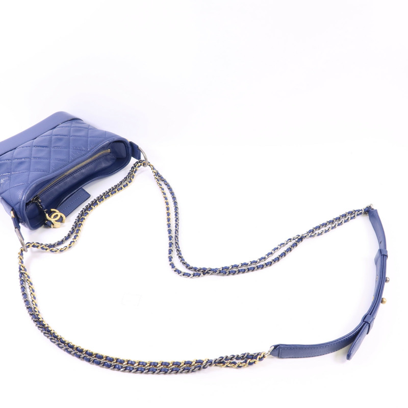 CHANEL 牛皮皮革Gabrielle Small金扣鏈帶肩背袋-5