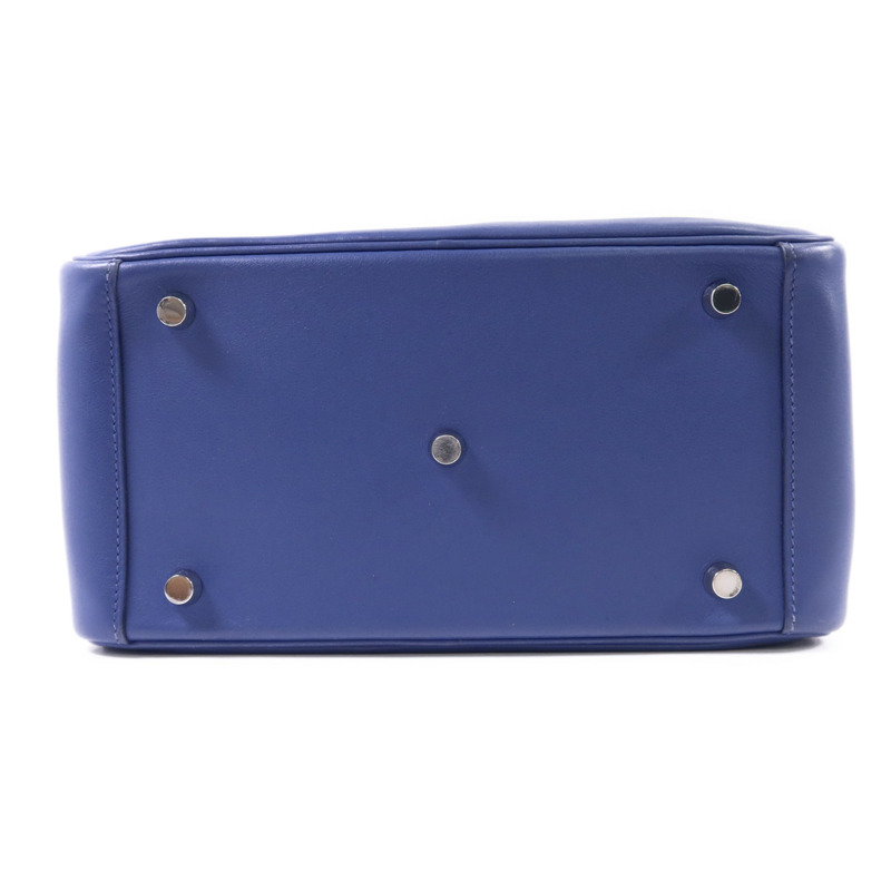 HERMES Swift皮革Lindy 26銀扣手挽肩背兩用袋Bleu Brighton-3