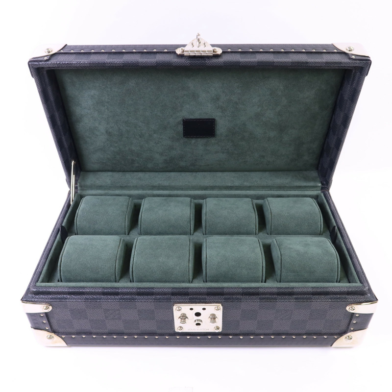 LOUIS VUITTON Damier Graphite Coffret 8 Montres銀扣手錶收納盒-5