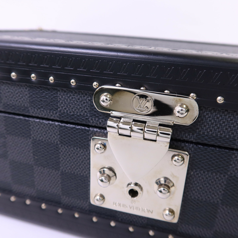 LOUIS VUITTON Damier Graphite Coffret 8 Montres銀扣手錶收納盒-11