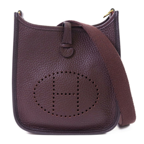 HERMES Clemence皮革Evelyne TPM金扣肩背袋