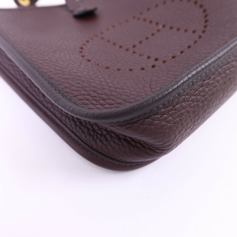 HERMES Clemence皮革Evelyne TPM金扣肩背袋-11