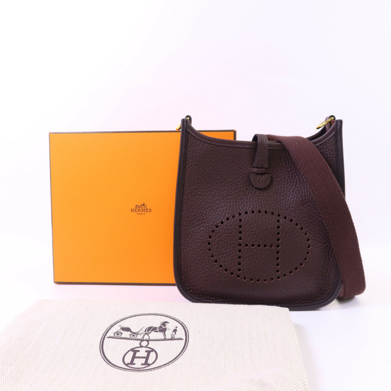 HERMES Clemence皮革Evelyne TPM金扣肩背袋-14