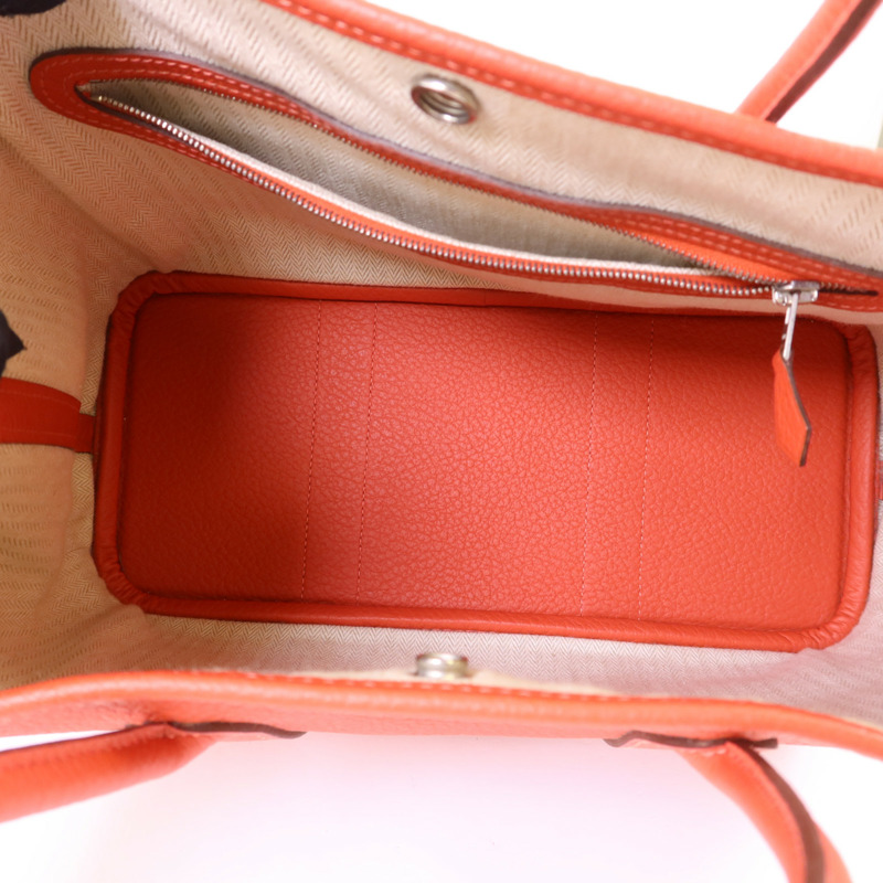 HERMES Negonda皮革Garden Party TPM銀扣手挽袋-5