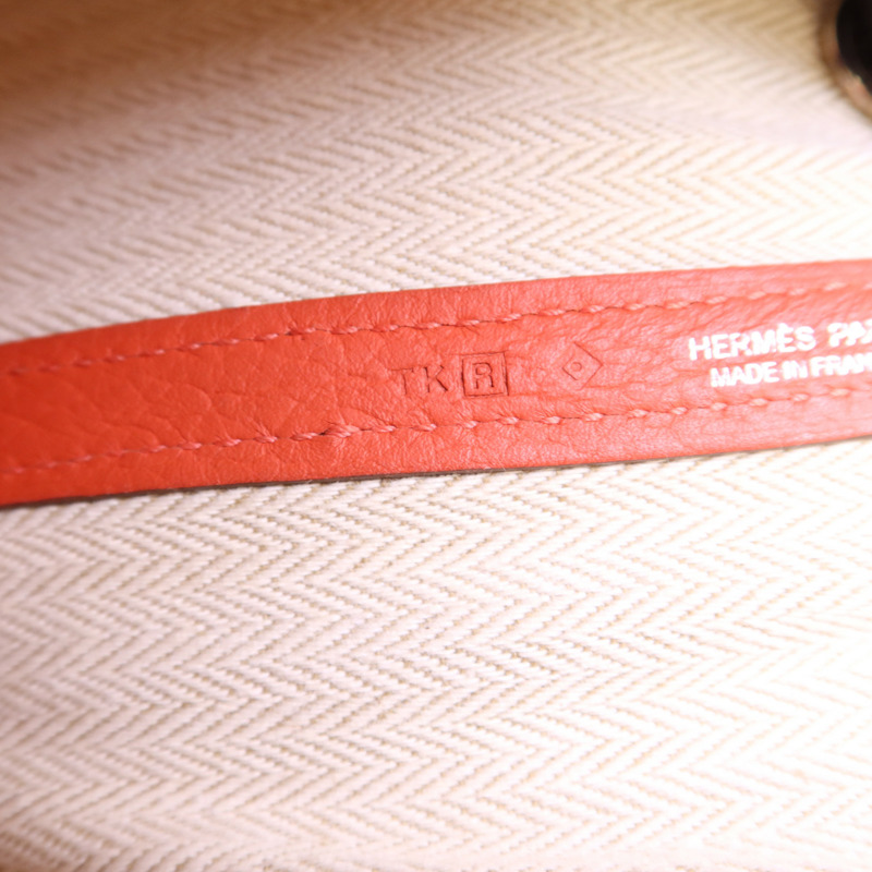 HERMES Negonda皮革Garden Party TPM銀扣手挽袋-7