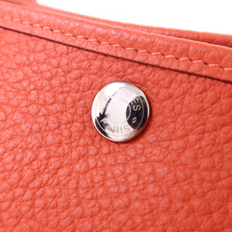 HERMES Negonda皮革Garden Party TPM銀扣手挽袋-8