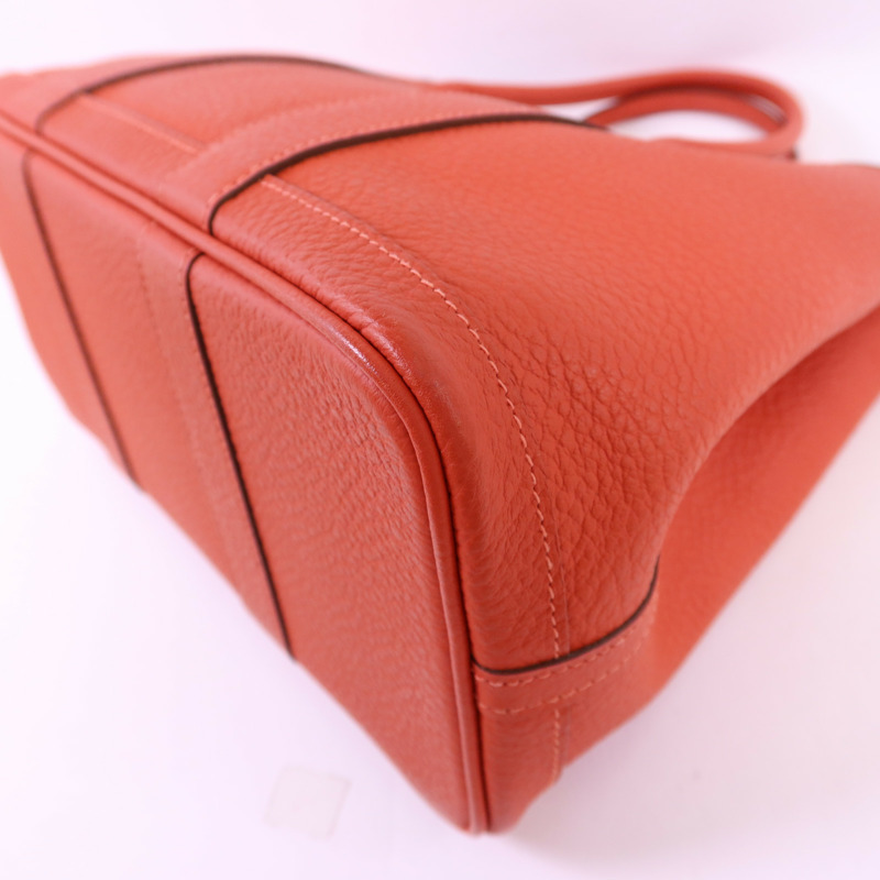 HERMES Negonda皮革Garden Party TPM銀扣手挽袋-11