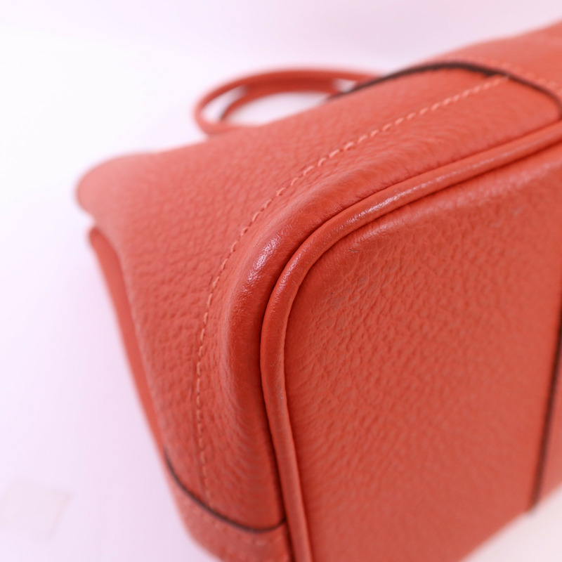 HERMES Negonda皮革Garden Party TPM銀扣手挽袋-14