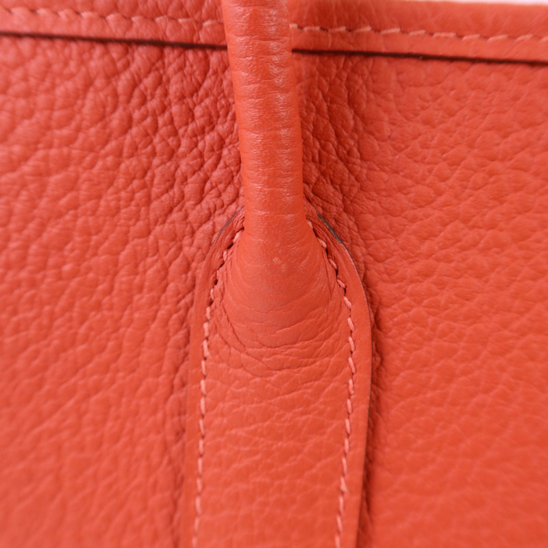 HERMES Negonda皮革Garden Party TPM銀扣手挽袋-15