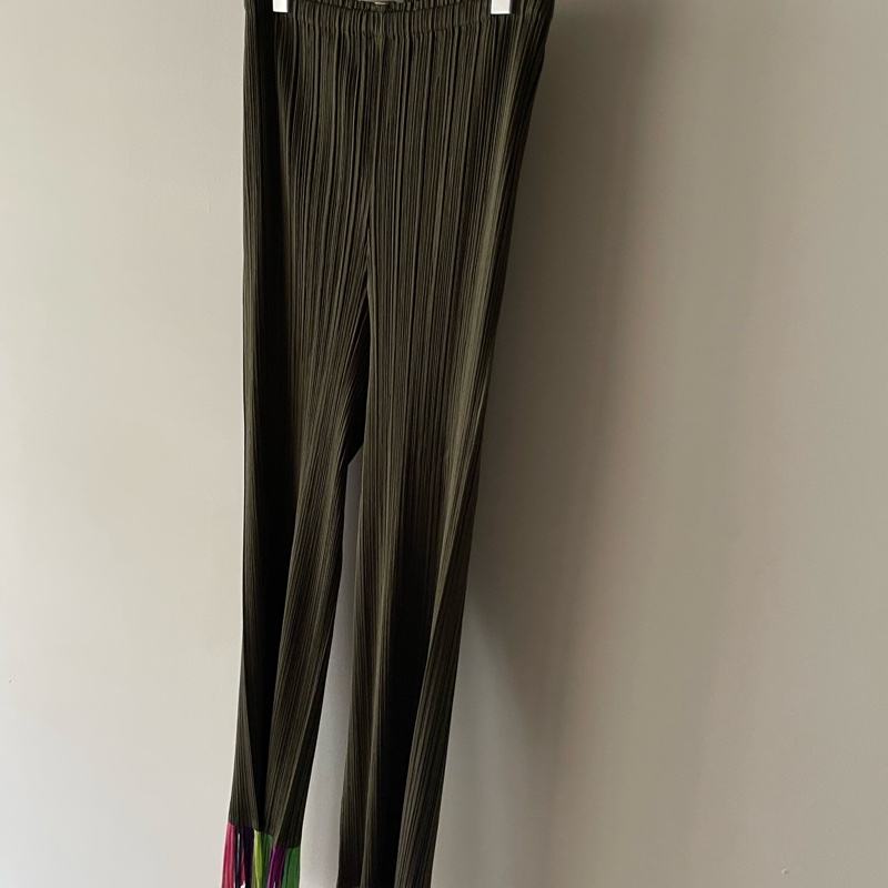 ▪️富貴選物FUGUEI▪️三宅一生PP 橄欖綠 彩色流蘇褲-3