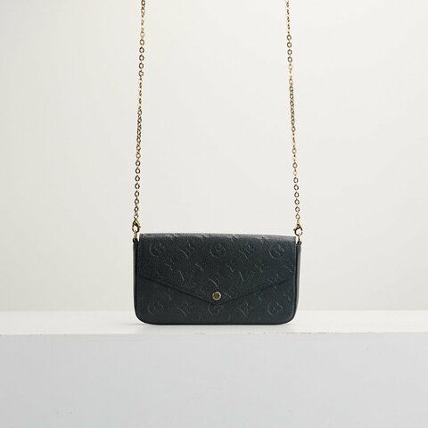 二手lv woc三合一鍊包/黑壓紋