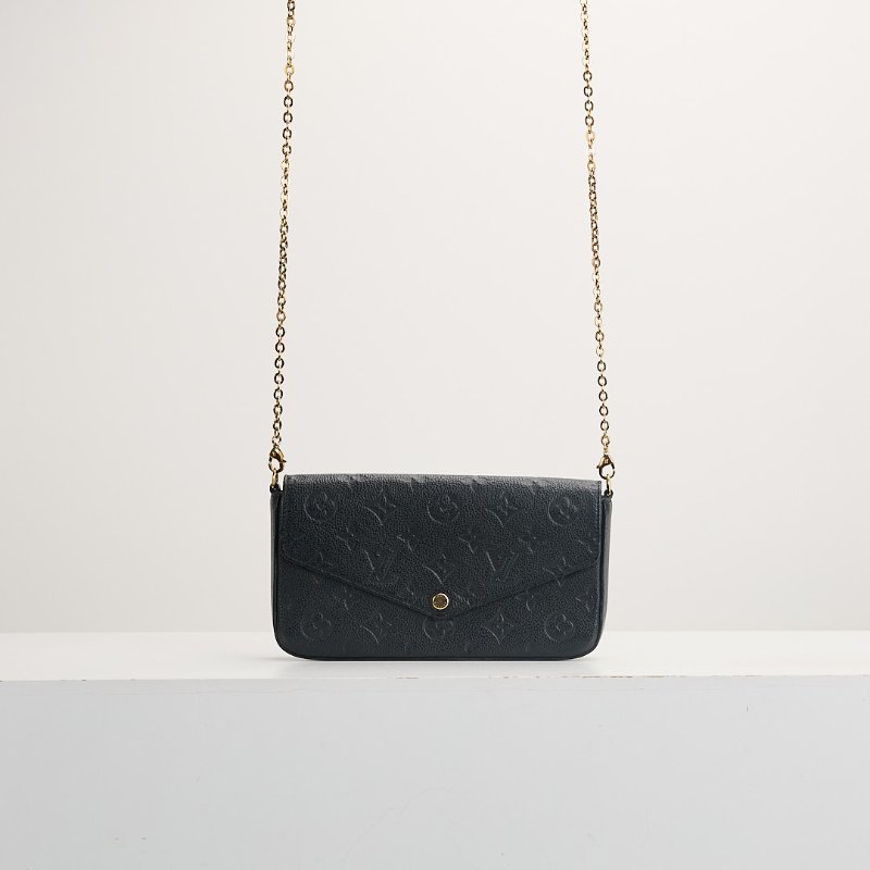 二手lv woc三合一鍊包/黑壓紋-0