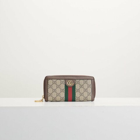 二手Gucci ophidia 拉鍊長夾 老花