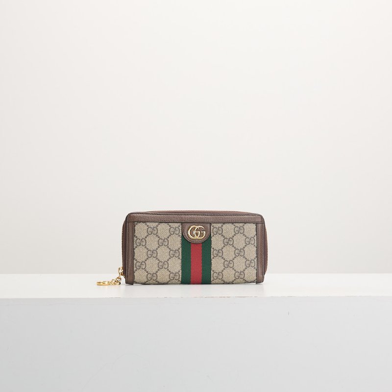 二手Gucci ophidia 拉鍊長夾 老花-0