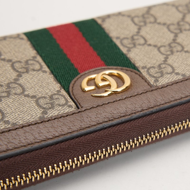 二手Gucci ophidia 拉鍊長夾 老花-2