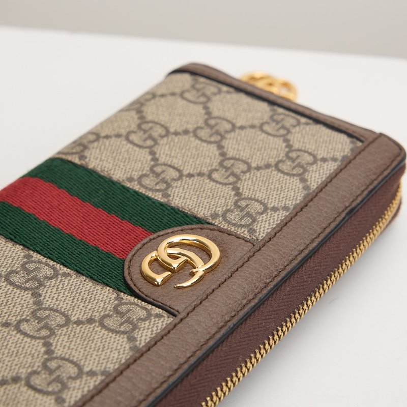 二手Gucci ophidia 拉鍊長夾 老花-3