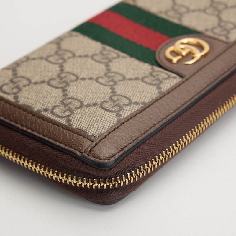 二手Gucci ophidia 拉鍊長夾 老花-4