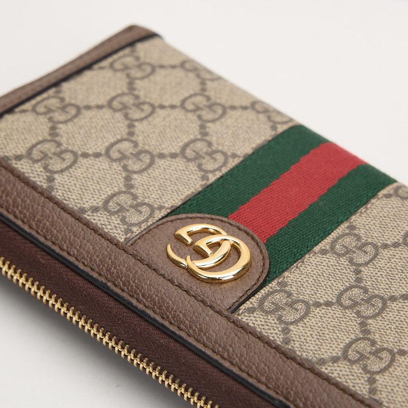二手Gucci ophidia 拉鍊長夾 老花-5