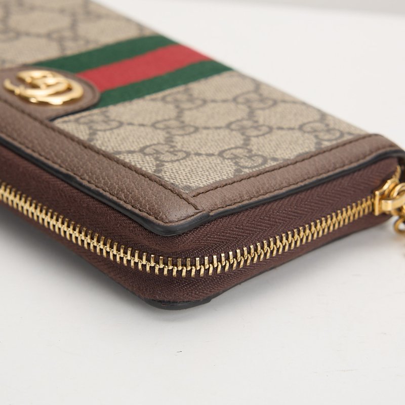 二手Gucci ophidia 拉鍊長夾 老花-7