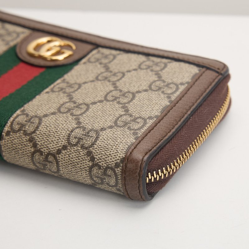 二手Gucci ophidia 拉鍊長夾 老花-8