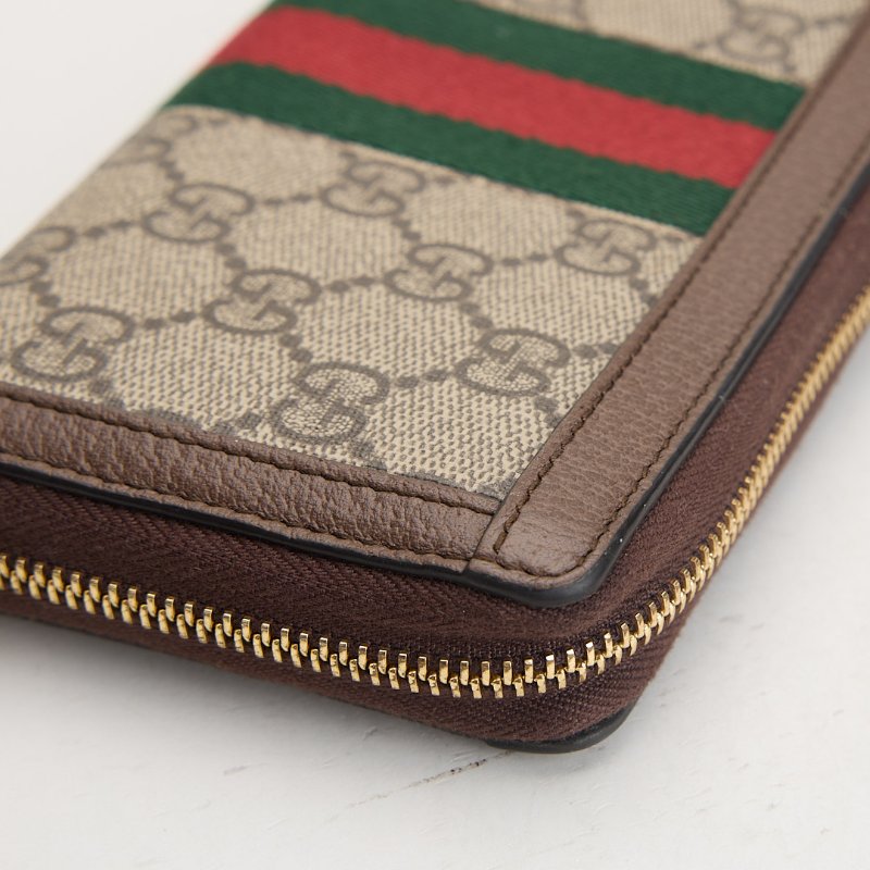 二手Gucci ophidia 拉鍊長夾 老花-9