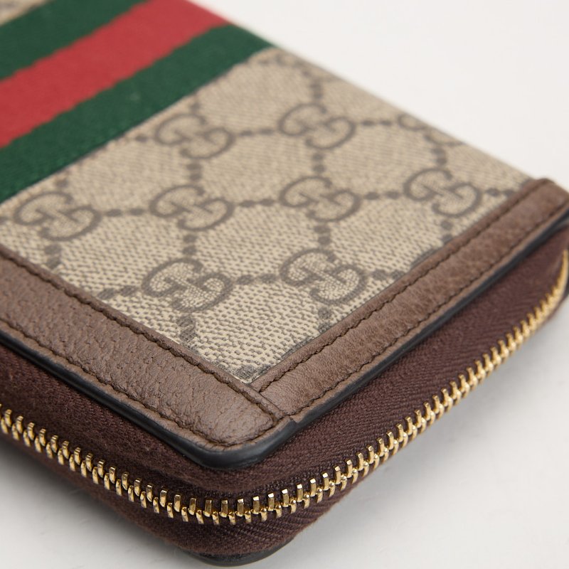 二手Gucci ophidia 拉鍊長夾 老花-11