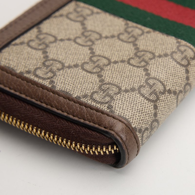 二手Gucci ophidia 拉鍊長夾 老花-12