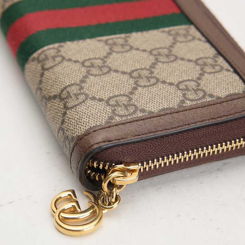 二手Gucci ophidia 拉鍊長夾 老花-13