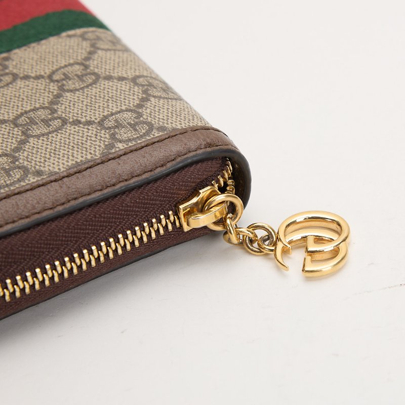 二手Gucci ophidia 拉鍊長夾 老花-14
