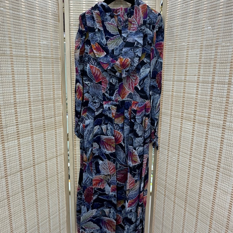 Chanel迷霧森林秀款落葉印花連帽長裙 小松菜奈同款 36碼 全新-1