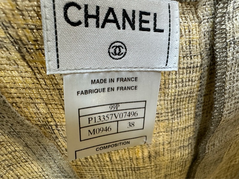 Chanel 香奈兒無袖短版棉麻T卹38碼-3