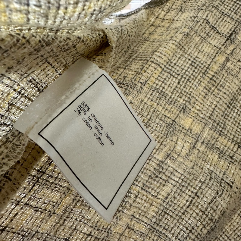 Chanel 香奈兒無袖短版棉麻T卹38碼-4