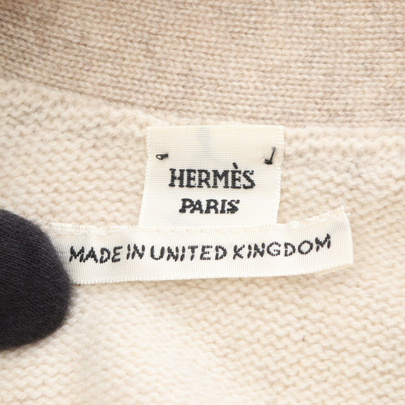 愛馬仕 Sellier 紐扣背心針織衫 #34 3H2706D1 羊絨米色 二手 女款-2