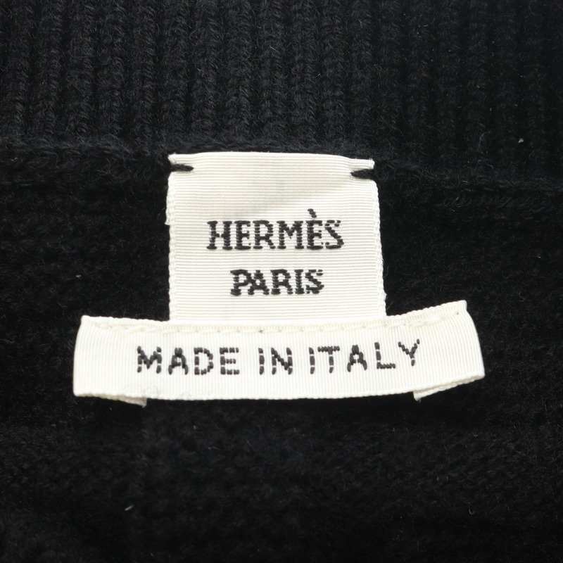 愛馬仕 LOUNGEWEAR VOYAGE 系列針織毛衣 #34 2H2630DA 羊毛 黑色 二手 女款-2