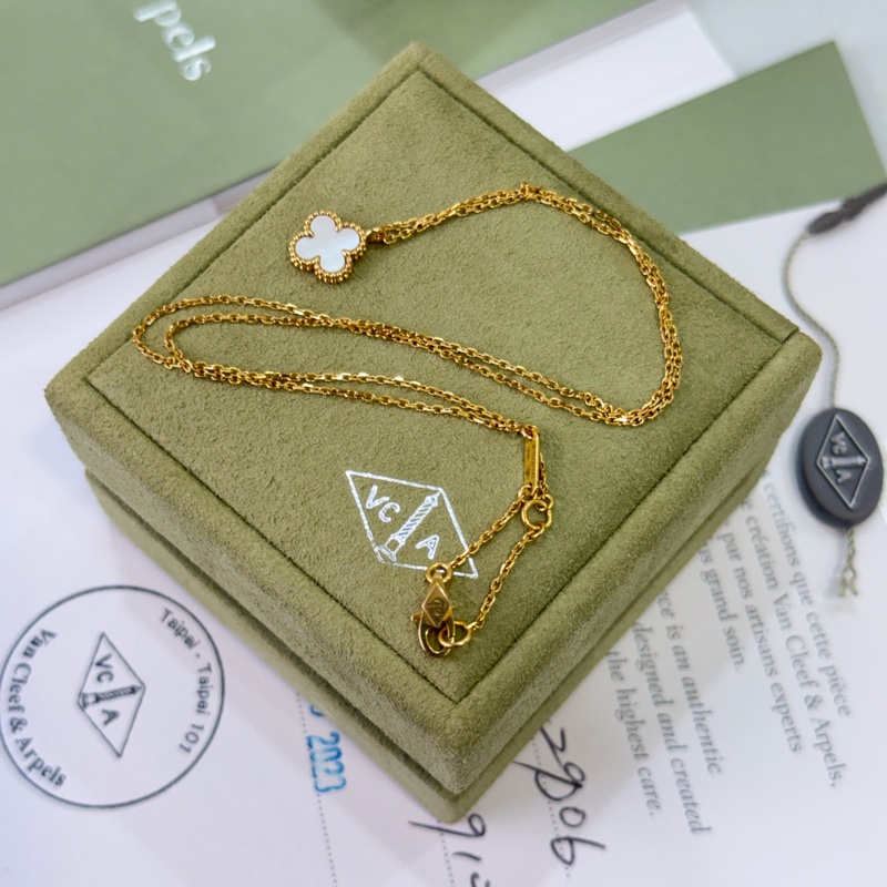 Vca 白貝母 項鍊 小號-3