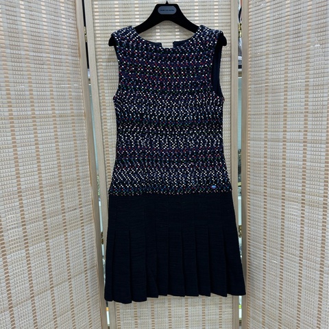 Chanel 彩色編織無袖洋裝 38碼