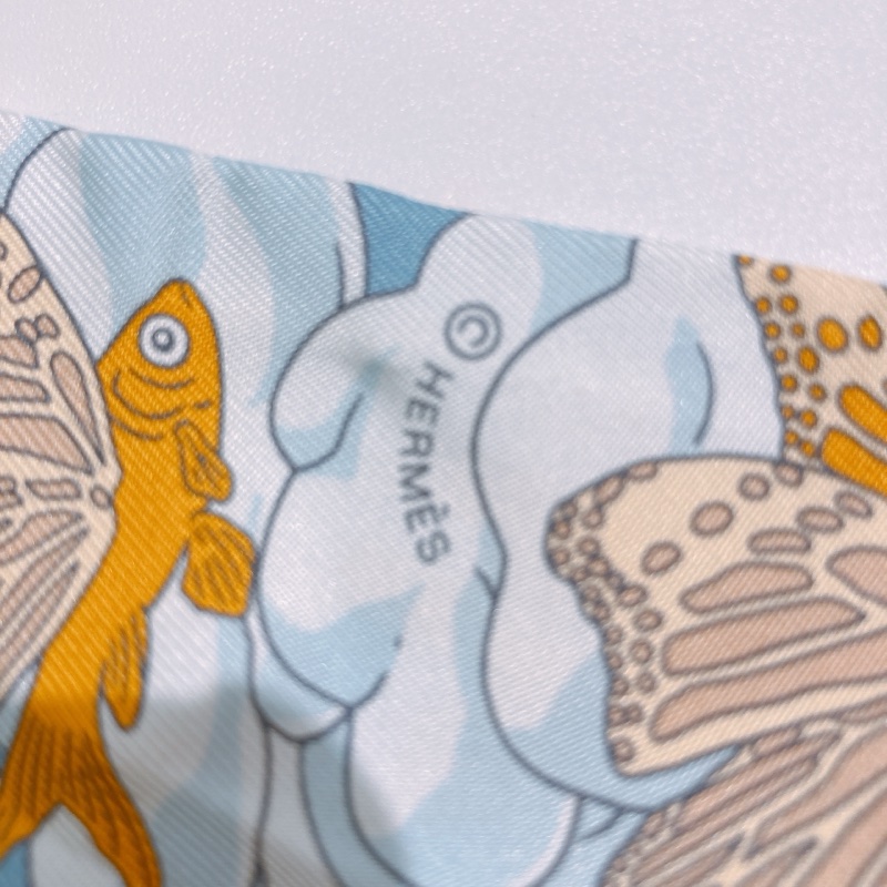 TW4644 HERMES 愛馬仕雲想國小絲巾SUR MON NUAGE TWILLY-6