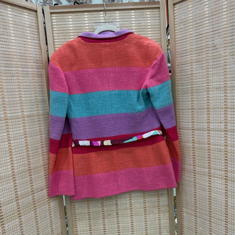 Chanel 香奈兒首爾系列立領虹彩粗呢琉璃扣短外套 40碼-1