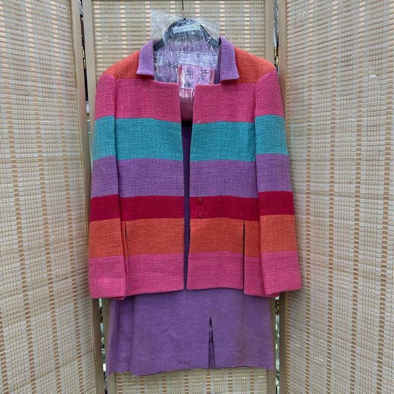 Chanel 香奈兒首爾系列立領虹彩粗呢琉璃扣短外套 40碼-5